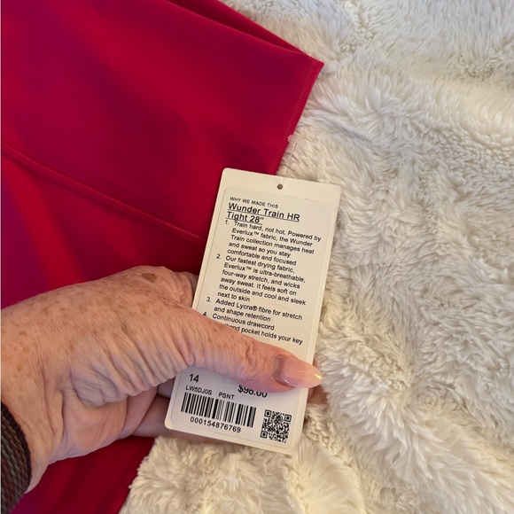 NWT lululemon Wunder Train HR Tight 28”, Passionate, 14 - Picture 11 of 16